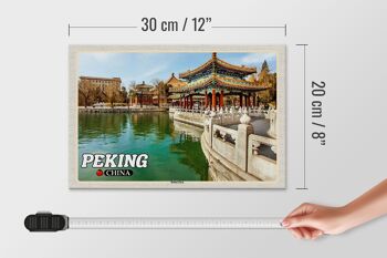 Panneau en bois voyage 30x20cm, décoration murale du parc Beihai de Pékin en Chine 4