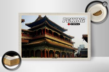 Panneau en bois voyage 30x20cm, cadeau du Temple des Lamas de Pékin en Chine 2