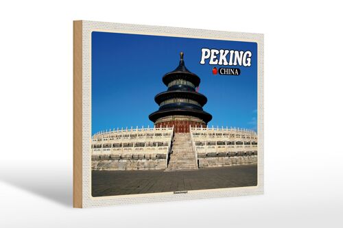 Holzschild Reise 30x20cm Peking China Himmelstempel Geschenk