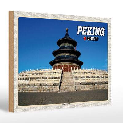 Holzschild Reise 30x20cm Peking China Himmelstempel Geschenk