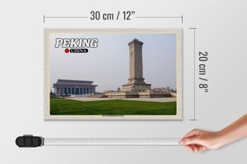 Panneau en bois voyage 30x20cm Pékin Chine Place Tiananmen 4