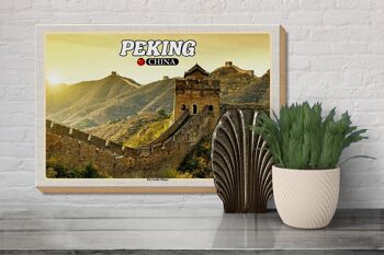 Panneau en bois voyage 30x20cm Pékin Chine La Grande Muraille 3
