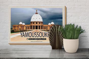 Panneau en bois voyage 30x20cm Yamoussoukro Côte d'Ivoire décoration basilique 3