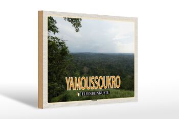 Panneau en bois voyage 30x20cm Yamoussoukro Côte d'Ivoire forêt tropicale 1