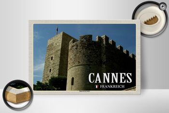 Panneau en bois voyage 30x20cm Cannes France Musée Castre 2