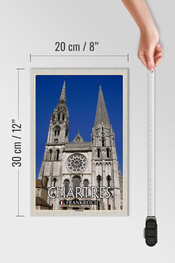 Panneau en bois voyage 20x30cm Cathédrale de Chartres France 4