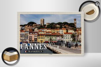 Panneau en bois voyage 30x20cm Cannes France Quartier du Suquet 2