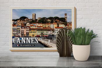 Panneau en bois voyage 30x20cm Cannes France Quartier du Suquet 3