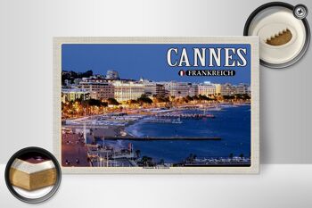 Panneau en bois voyage 30x20cm Cannes France Promenade la Croisette 2