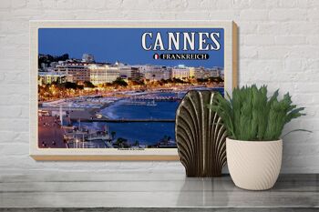 Panneau en bois voyage 30x20cm Cannes France Promenade la Croisette 3