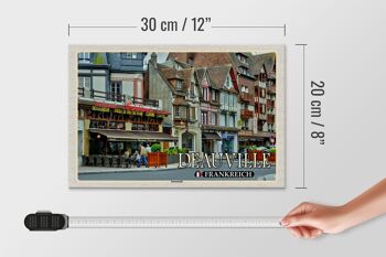 Panneau en bois voyage 30x20cm Deauville France centre ville pizzeria 4