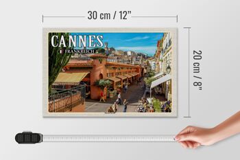 Panneau en bois voyage 30x20cm Cannes France Marché Forville 4