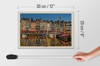 Panneau en bois voyage 30x20cm Honfleur France port de pêche bateaux 4