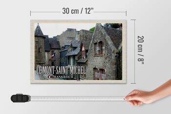 Panneau en bois voyage 30x20cm Le Mont-Saint-Michel France vieille ville 4