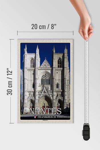 Panneau en bois voyage 20x30cm Cathédrale de Nantes France 4