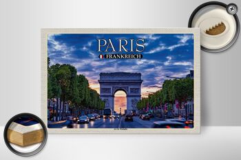 Panneau en bois voyage 30x20cm Paris France Arc de Triomphe 2