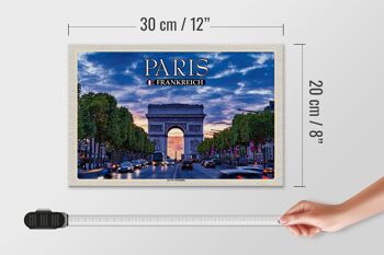 Panneau en bois voyage 30x20cm Paris France Arc de Triomphe 4