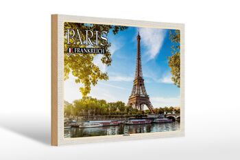 Panneau en bois voyage 30x20cm Paris France Tour Eiffel 1
