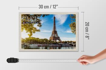 Panneau en bois voyage 30x20cm Paris France Tour Eiffel 4