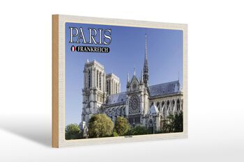 Panneau en bois voyage 30x20cm Paris France Cathédrale Notre-Dame 1