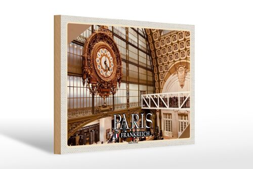 Holzschild Reise 30x20cm Paris Frankreich Musée d'Orsay Kunstmuseum