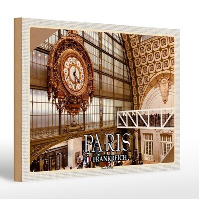 Cartello in legno da viaggio 30x20 cm Parigi Francia Museo d'arte Musée d'Orsay