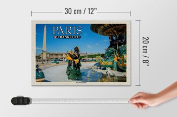 Panneau en bois voyage 30x20cm Paris France Place de la Concorde 4