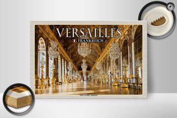 Panneau en bois voyage 30x20cm Château de Versailles France de l'intérieur 2