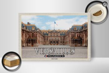 Panneau en bois voyage 30x20cm Versailles France vue de face du château 2
