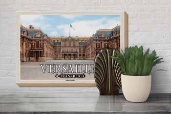 Panneau en bois voyage 30x20cm Versailles France vue de face du château 3