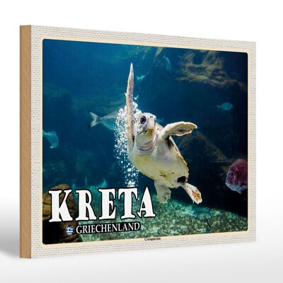 Cartello in legno da viaggio 30x20 cm Creta Grecia Cretaacquario