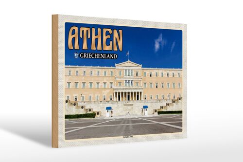 Holzschild Reise 30x20cm Athen Griechenland Syntagma Platz