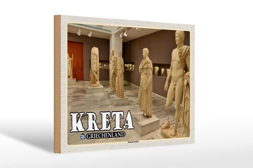 Holzschild Reise 30x20cm Kreta Griechenland Museum Iraklio