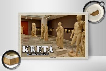 Panneau en bois voyage 30x20cm Crète Grèce Musée Héraklion 2