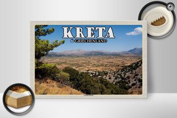 Panneau en bois voyage 30x20cm Crète Grèce Lassithi Plateau décoration 2