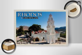 Panneau en bois voyage 30x20cm Rhodes Grèce Monastère Tsambika décoration 2