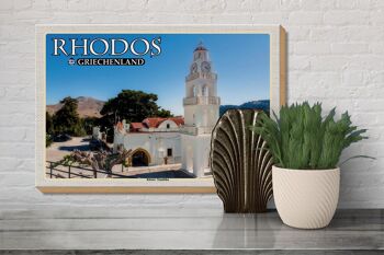 Panneau en bois voyage 30x20cm Rhodes Grèce Monastère Tsambika décoration 3