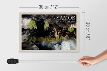 Panneau en bois voyage 30x20cm Samos Grèce Grotte de Pythagore 4