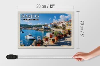 Panneau en bois voyage 30x20cm Samos Grèce Kokkári vacances en ville 4