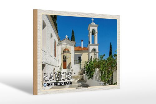 Holzschild Reise 30x20cm Samos Griechenland Klosteranlage Panagia