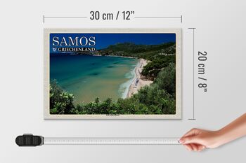 Panneau en bois voyage 30x20cm Samos Grèce Psili Ammos Décoration de plage 4