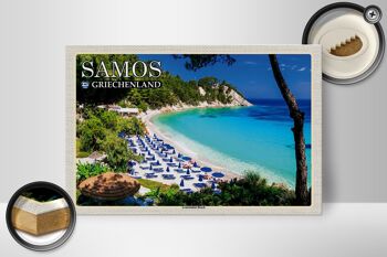 Panneau en bois voyage 30x20cm Samos Grèce Lemonakia Beach 2