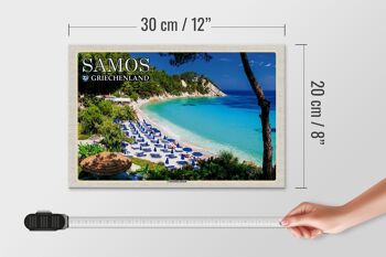 Panneau en bois voyage 30x20cm Samos Grèce Lemonakia Beach 4