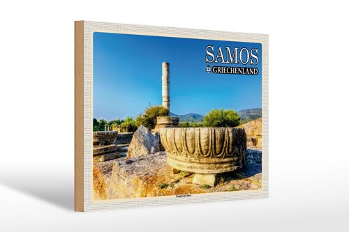 Holzschild Reise 30x20cm Samos Griechenland Tempel der Hera
