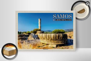 Panneau en bois voyage 30x20cm Samos Grèce Temple d'Héra 2