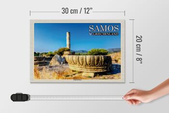 Panneau en bois voyage 30x20cm Samos Grèce Temple d'Héra 4