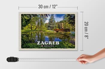 Panneau en bois voyage 30x20cm Jardin Botanique de Zagreb Croatie 4
