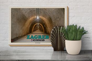 Panneau en bois voyage 30x20cm Zagreb Croatie Le Tunnel du Gric 3
