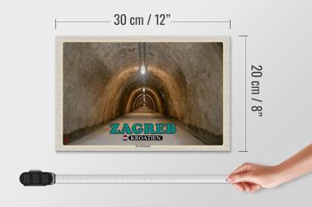 Panneau en bois voyage 30x20cm Zagreb Croatie Le Tunnel du Gric 4
