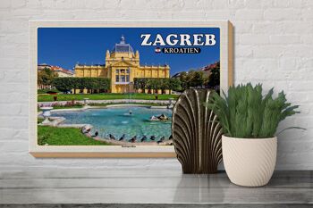 Panneau en bois voyage 30x20cm Pavillon d'art Zagreb Croatie 3